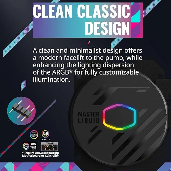 Cooler Master 240mm MasterLiquid 240L Core ARGB CPU Liquid Cooler - Image 6