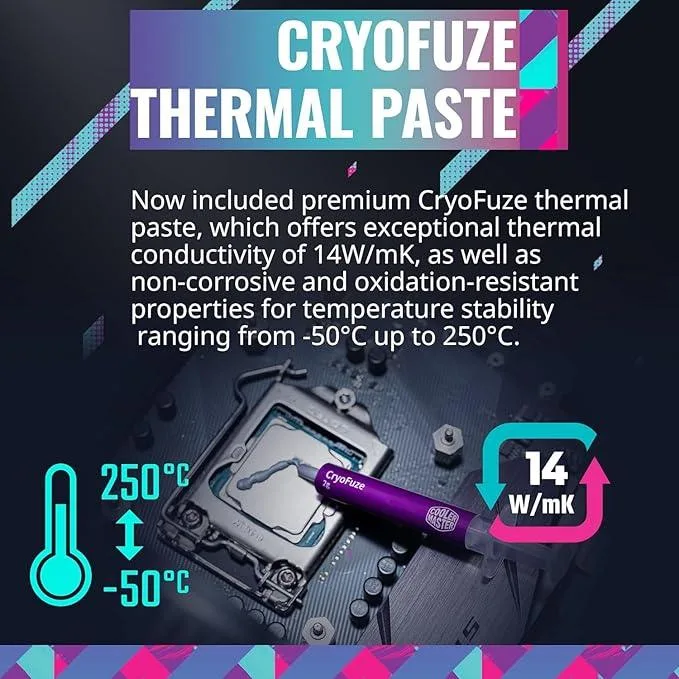 Cooler Master 240mm MasterLiquid 240L Core ARGB CPU Liquid Cooler - Image 4