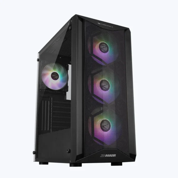 Zebronics Invader Mid-Tower Premium Gaming Cabinet black