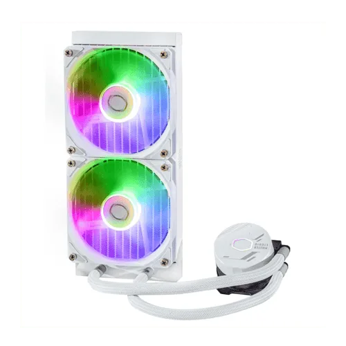 Cooler Master 240mm MasterLiquid 240L Core ARGB CPU Liquid Cooler (White) - Image 1