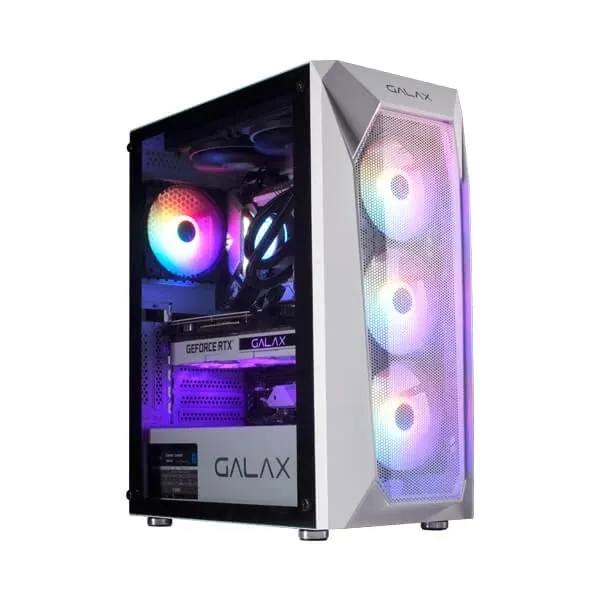 Galax-Revolution-05-REV-05W-Mesh-RGB-ATX-Mid-Tower-Cabinet-White-1 Galax Revolution-05 Mesh RGB (ATX) Mid Tower Cabinet (White) - Image 1
