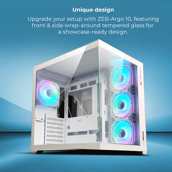 zebronics argo 10 bw premium gaming chassis with argb white - Image 6