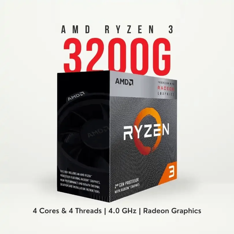 Ryzen-3-3200G AMD Ryzen 3 3200G Processor with Radeon Vega 8 Graphics - Image 1