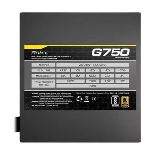 Antec G750 750 Watt 80 Plus Gold SMPS Power Supply G750-GB - Image 3