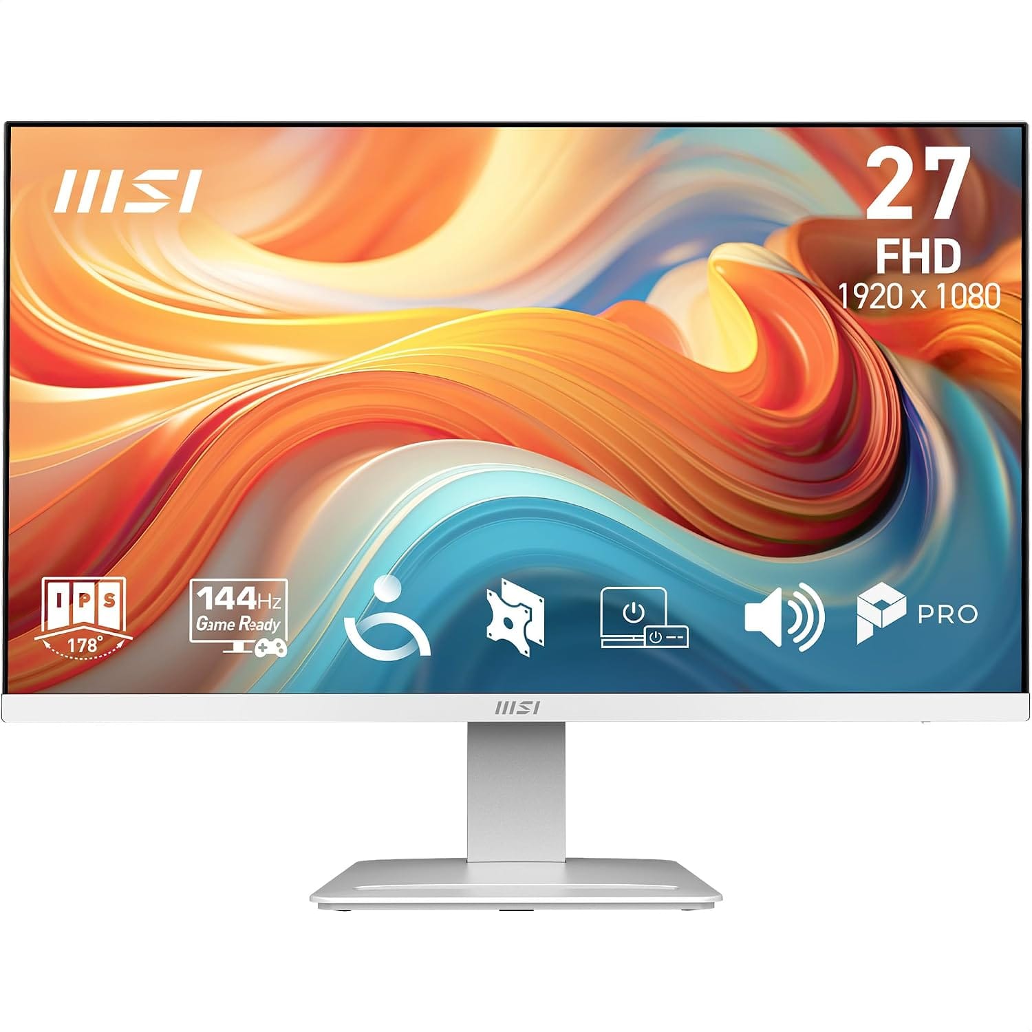 715k3+L8VSL._SL1500_ MSI PRO MP273W E14A | 27 Inch 1080p FHD 144Hz IPS Monitor White - Image 1