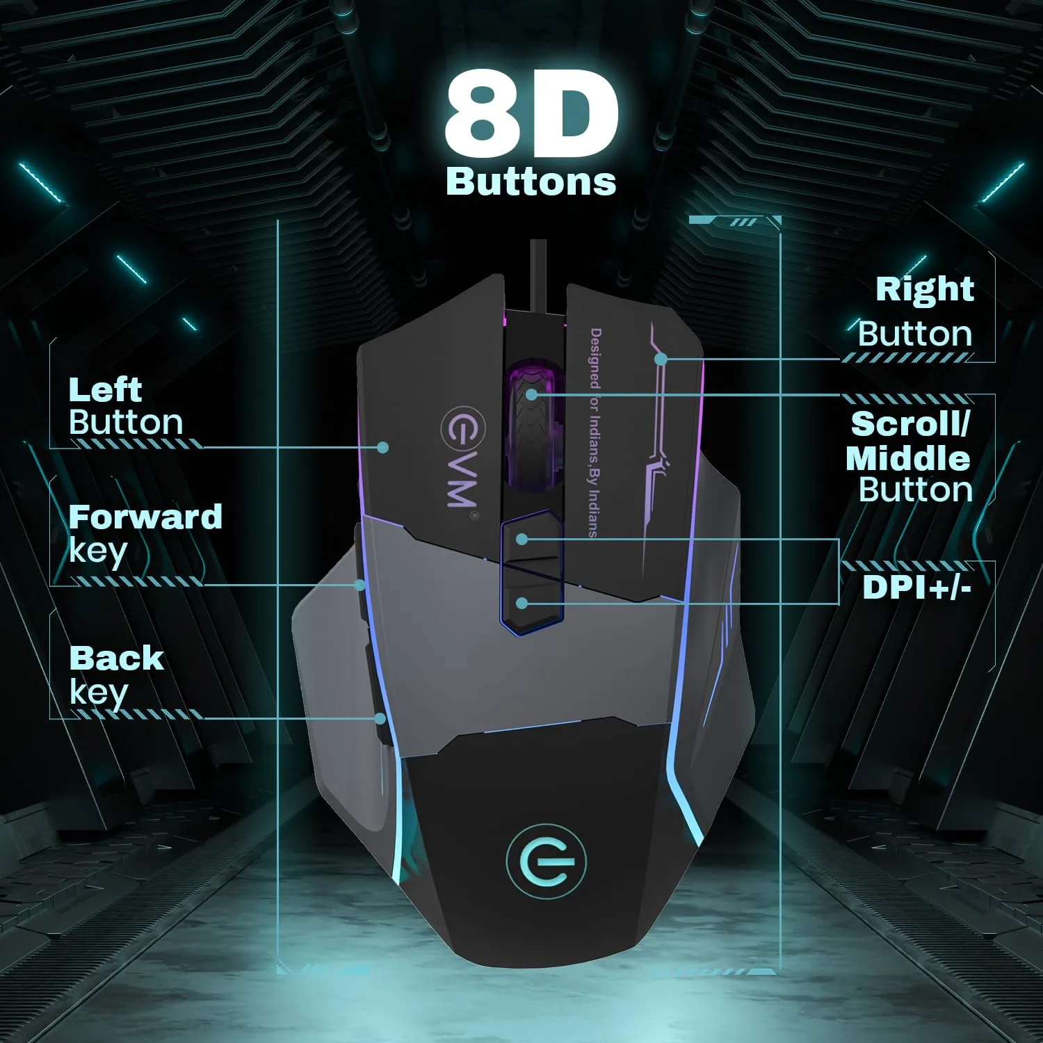 EVM M06087 Wired Gaming Optical Mouse - Image 5