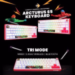 COSMIC BYTE Arcturus 65% Tri-Mode Mechanical RGB Wireless Gaming Keyboard ( White / Red ) - Image 2