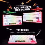 COSMIC BYTE Arcturus 75% Tri-Mode Mechanical RGB Wireless Gaming Keyboard ( White / Red ) - Image 2