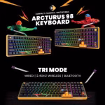 COSMIC BYTE Arcturus 98% Tri-Mode Mechanical RGB Wireless Gaming Keyboard ( Black / Amber ) - Image 2