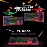COSMIC BYTE Arcturus 98% Tri-Mode Mechanical RGB Wireless Gaming Keyboard ( Black / Red ) - Image 2