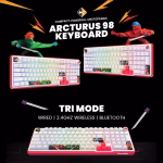 COSMIC BYTE Arcturus 98% Tri-Mode Mechanical RGB Wireless Gaming Keyboard ( White / Red ) - Image 3
