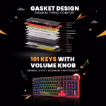 COSMIC BYTE Arcturus 98% Tri-Mode Mechanical RGB Wireless Gaming Keyboard ( Black / Red ) - Image 3