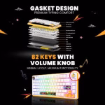 COSMIC BYTE Arcturus 75% Tri-Mode Mechanical RGB Wireless Gaming Keyboard ( White / Amber ) - Image 3