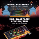 COSMIC BYTE Arcturus 75% Tri-Mode Mechanical RGB Wireless Gaming Keyboard ( Black / Amber ) - Image 4