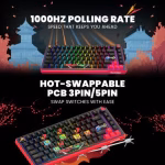 COSMIC BYTE Arcturus 75% Tri-Mode Mechanical RGB Wireless Gaming Keyboard ( Black / Red ) - Image 7
