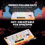 COSMIC BYTE Arcturus 75% Tri-Mode Mechanical RGB Wireless Gaming Keyboard ( White / Amber ) - Image 7