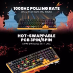COSMIC BYTE Arcturus 98% Tri-Mode Mechanical RGB Wireless Gaming Keyboard ( Black / Amber ) - Image 4