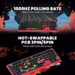 COSMIC BYTE Arcturus 98% Tri-Mode Mechanical RGB Wireless Gaming Keyboard ( Black / Red ) - Image 4