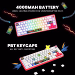 COSMIC BYTE Arcturus 65% Tri-Mode Mechanical RGB Wireless Gaming Keyboard ( White / Red ) - Image 5
