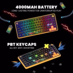 COSMIC BYTE Arcturus 75% Tri-Mode Mechanical RGB Wireless Gaming Keyboard ( Black / Amber ) - Image 5