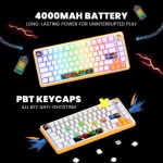 COSMIC BYTE Arcturus 75% Tri-Mode Mechanical RGB Wireless Gaming Keyboard ( White / Amber ) - Image 6
