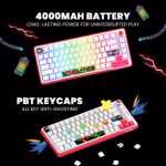 COSMIC BYTE Arcturus 75% Tri-Mode Mechanical RGB Wireless Gaming Keyboard ( White / Red ) - Image 5