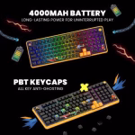 COSMIC BYTE Arcturus 98% Tri-Mode Mechanical RGB Wireless Gaming Keyboard ( Black / Amber ) - Image 5