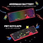 COSMIC BYTE Arcturus 98% Tri-Mode Mechanical RGB Wireless Gaming Keyboard ( Black / Red ) - Image 5