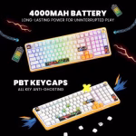 COSMIC BYTE Arcturus 98% Tri-Mode Mechanical RGB Wireless Gaming Keyboard ( White / Amber ) - Image 5