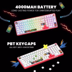 COSMIC BYTE Arcturus 98% Tri-Mode Mechanical RGB Wireless Gaming Keyboard ( White / Red ) - Image 7