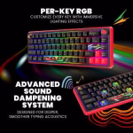 COSMIC BYTE Arcturus 65% Tri-Mode Mechanical RGB Wireless Gaming Keyboard ( Black / Red ) - Image 6