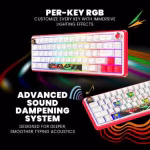 COSMIC BYTE Arcturus 65% Tri-Mode Mechanical RGB Wireless Gaming Keyboard ( White / Red ) - Image 6
