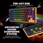 COSMIC BYTE Arcturus 75% Tri-Mode Mechanical RGB Wireless Gaming Keyboard ( Black / Amber ) - Image 6