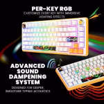 COSMIC BYTE Arcturus 75% Tri-Mode Mechanical RGB Wireless Gaming Keyboard ( White / Amber ) - Image 5