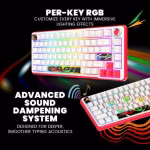 COSMIC BYTE Arcturus 75% Tri-Mode Mechanical RGB Wireless Gaming Keyboard ( White / Red ) - Image 6