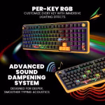 COSMIC BYTE Arcturus 98% Tri-Mode Mechanical RGB Wireless Gaming Keyboard ( Black / Amber ) - Image 6