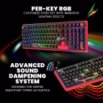 COSMIC BYTE Arcturus 98% Tri-Mode Mechanical RGB Wireless Gaming Keyboard ( Black / Red ) - Image 6