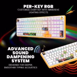 COSMIC BYTE Arcturus 98% Tri-Mode Mechanical RGB Wireless Gaming Keyboard ( White / Amber ) - Image 6