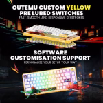 COSMIC BYTE Arcturus 75% Tri-Mode Mechanical RGB Wireless Gaming Keyboard ( White / Amber ) - Image 4