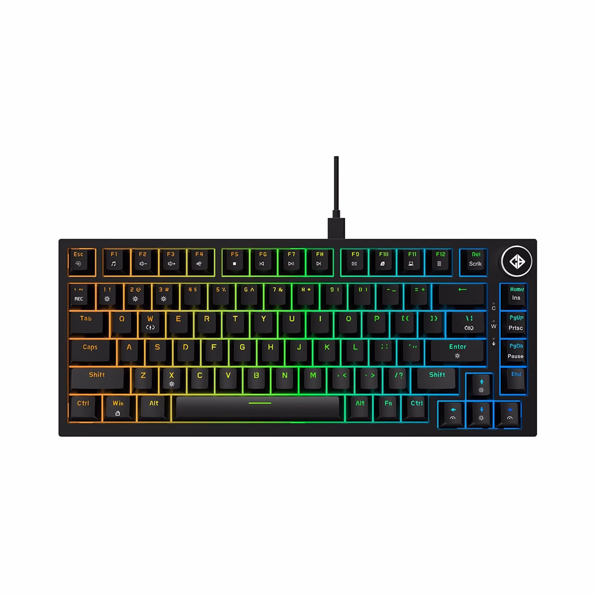 White-BG-9 Cosmic Byte CB-GK-43 Phantom TKL Gasket Mechanical RGB Wired Keyboard (Black) - Image 1