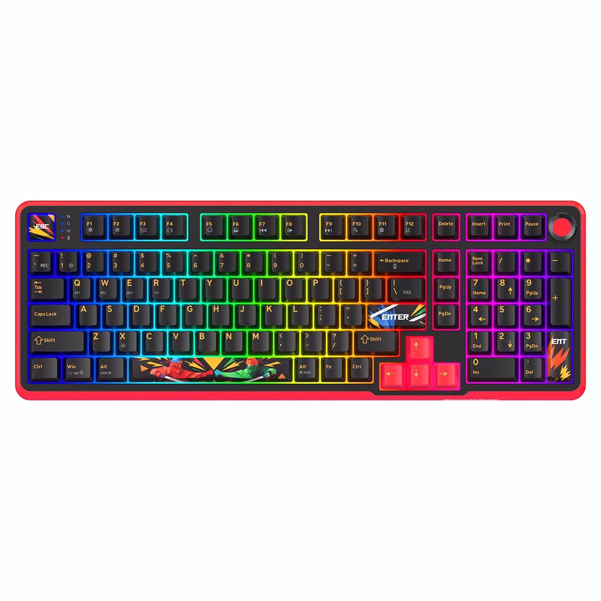 WhiteBg1-9 COSMIC BYTE Arcturus 98% Tri-Mode Mechanical RGB Wireless Gaming Keyboard ( Black / Red ) - Image 1