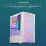 Zebronics ZEB-CORA Mid-Tower Gaming Cabinet White - Image 2