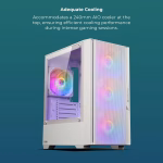 Zebronics ZEB-CORA Mid-Tower Gaming Cabinet White - Image 4