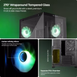 Zebronics Zeb-Mercury 15 Black Gaming Cabinet Mid Tower PC Case - Image 2