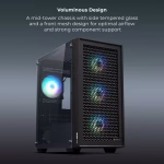 ZEBRONICS Zeb-Aegis mATX Gaming Cabinet Black - Image 2